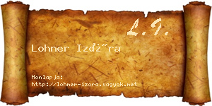 Lohner Izóra névjegykártya